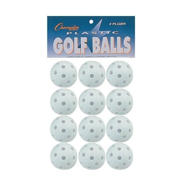 Champion Sports Champion Sports PLGBR 2 in. Plastic Golf Ball - Set of 12 PLGBR